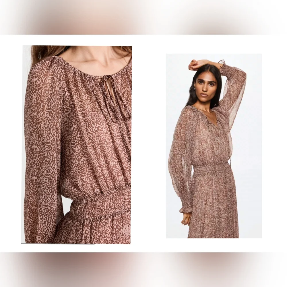 Chic Long Sleeve Brown Dress - Picture 3 of 9